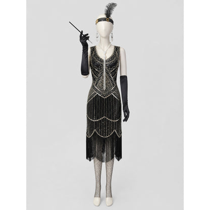 Vintage Gatsby-Style Set: Fringed Dress Costume Dresses detail