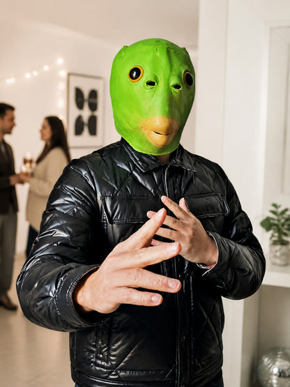 Green Fish Head Halloween Mask lifestyle view