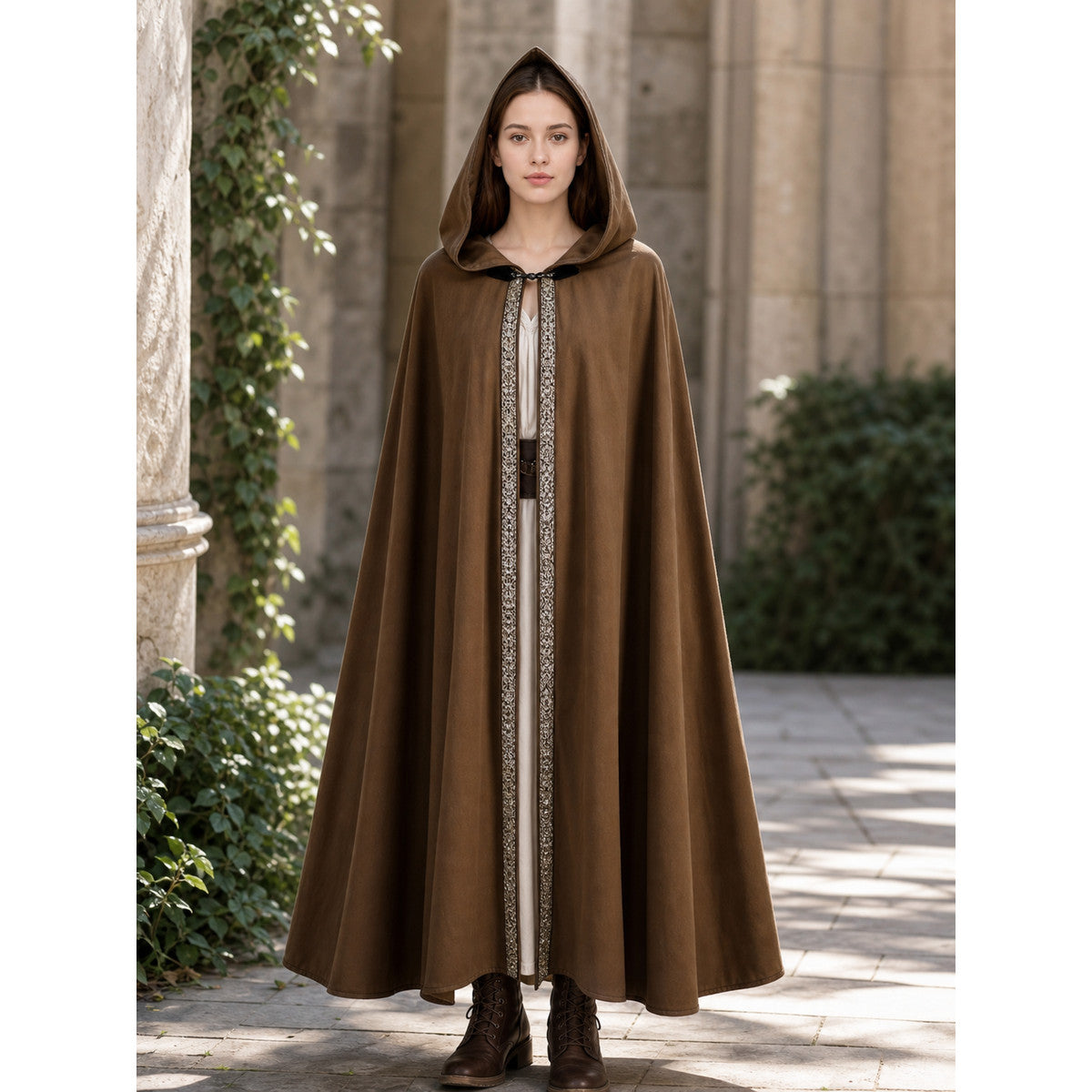 Brown Hooded Carnival Cloak lifestyle
