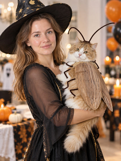 Cat Cockroach Costume with Wings and Antennae