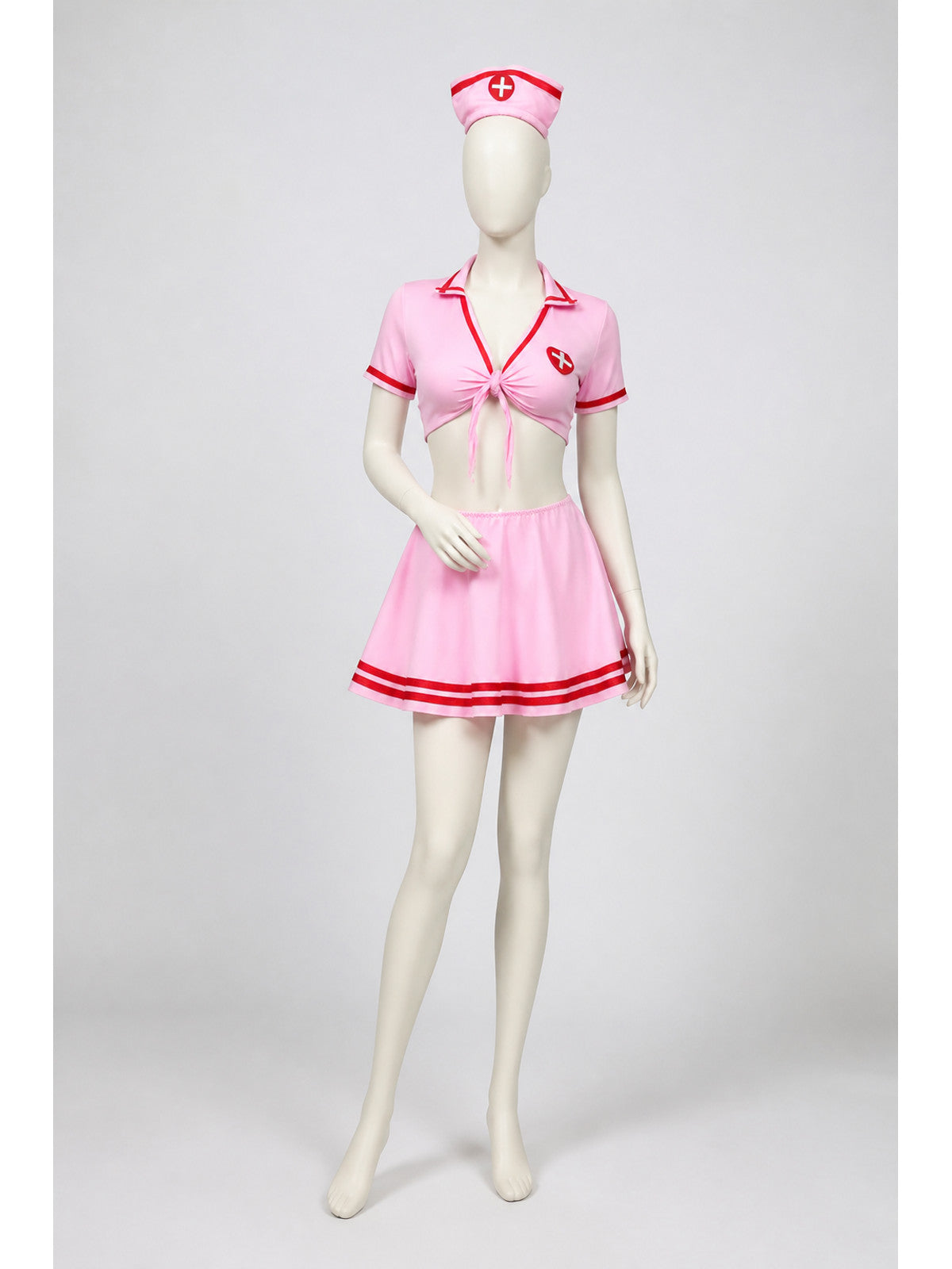 Pink medical uniform with skirt and cap