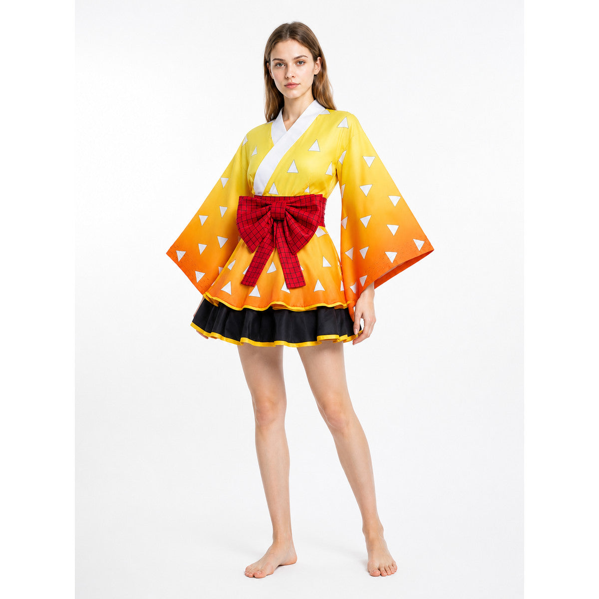 Cosplay Dress with Red Bow and Wide Sleeves Costume Dresses detail
