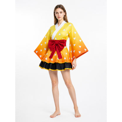 Cosplay Dress with Red Bow and Wide Sleeves Costume Dresses detail