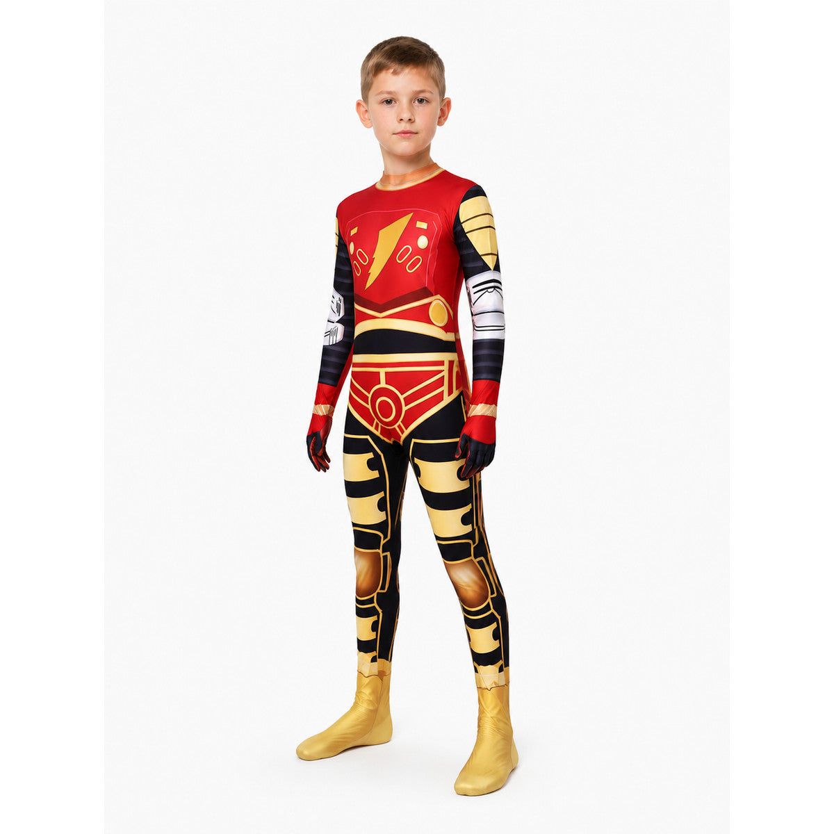 Cosplay Jumpsuit with Zipper and Geometric Print Costumes detail