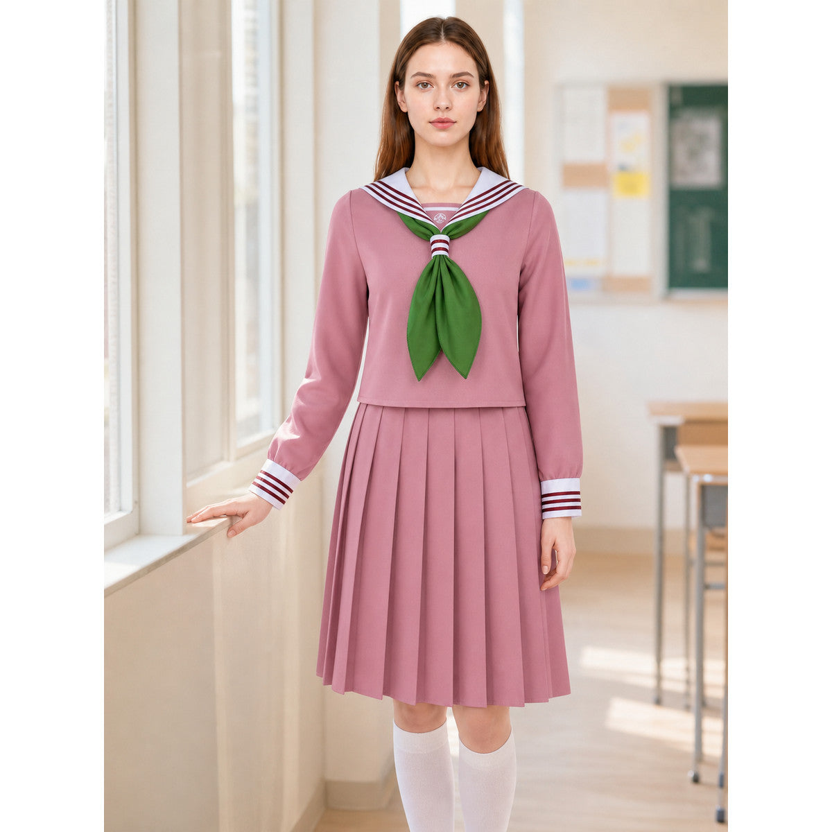 Cosplay Dress with Sailor Collar and Pleats