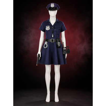 Girl's Police Costume Dress Set - Includes Hat, Badge, Handcuffs & Whistle main product view