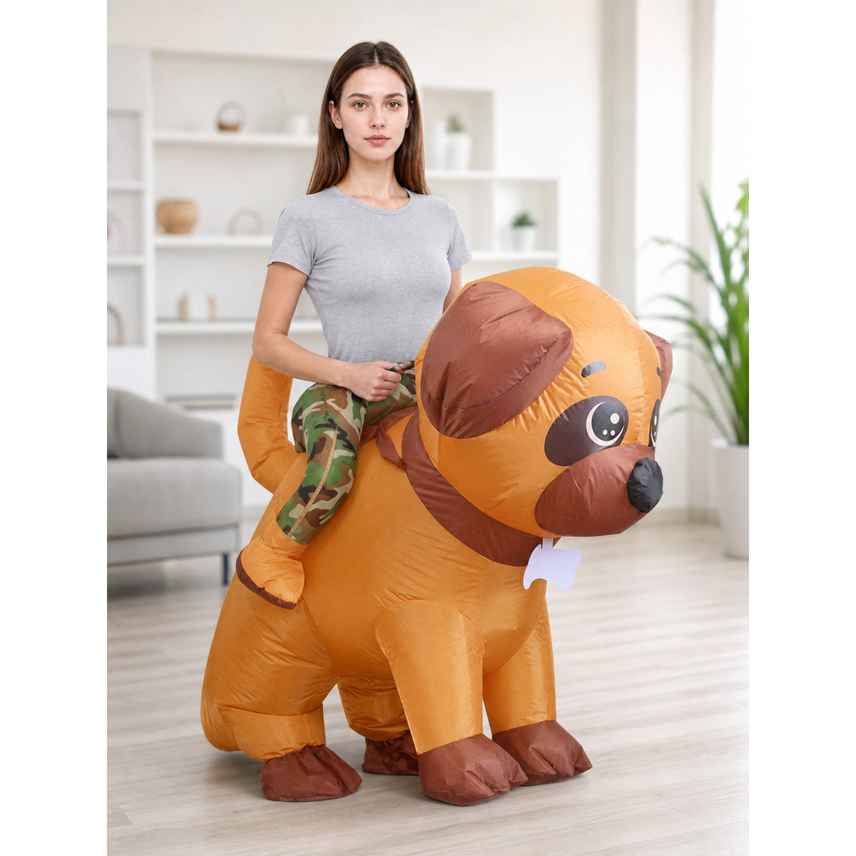 Inflatable Riding Dog Costume, One Size lifestyle
