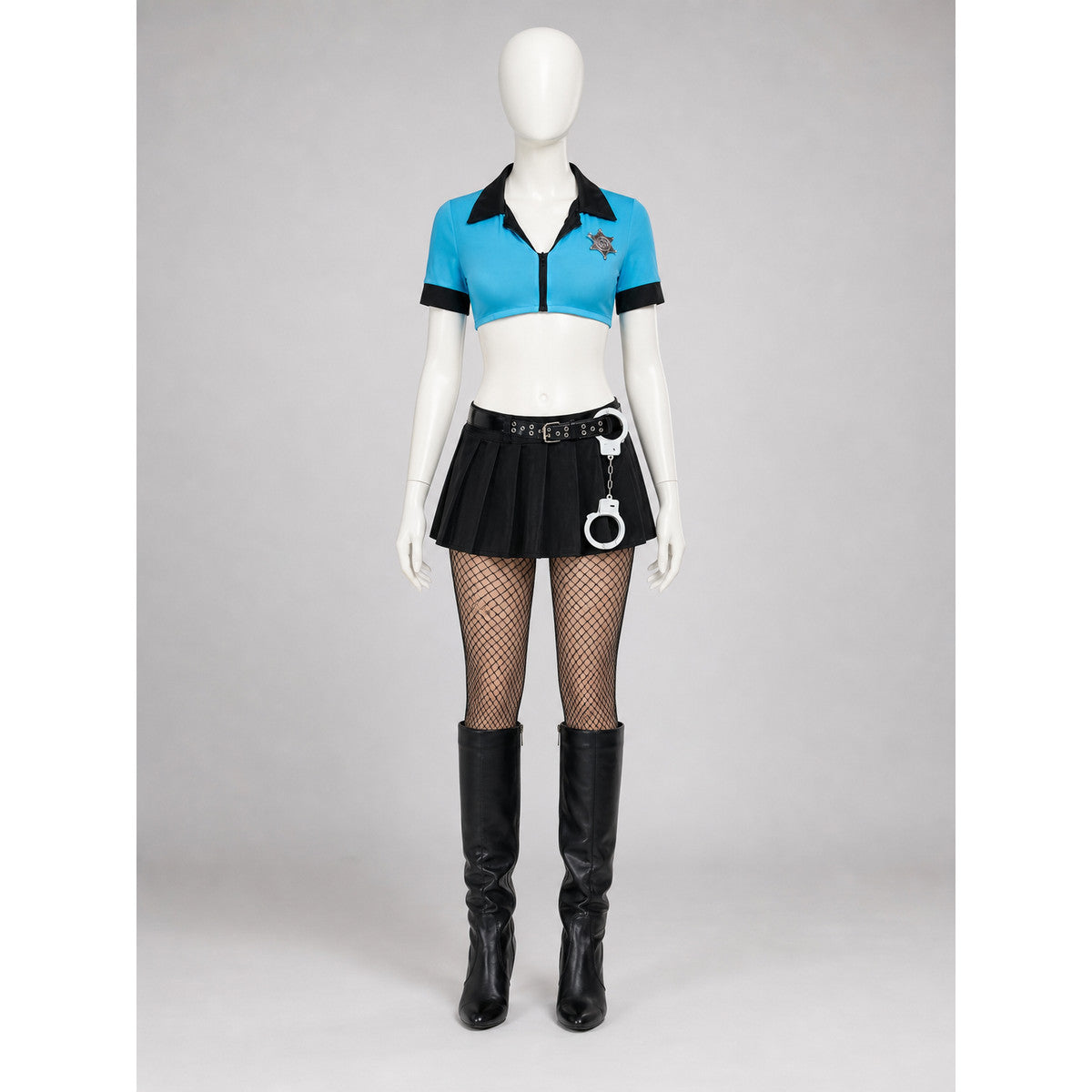 Police-Style Costume with Skirt and Cap