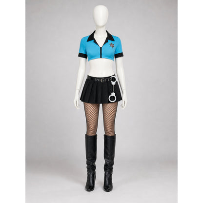 Police-Style Costume with Skirt and Cap