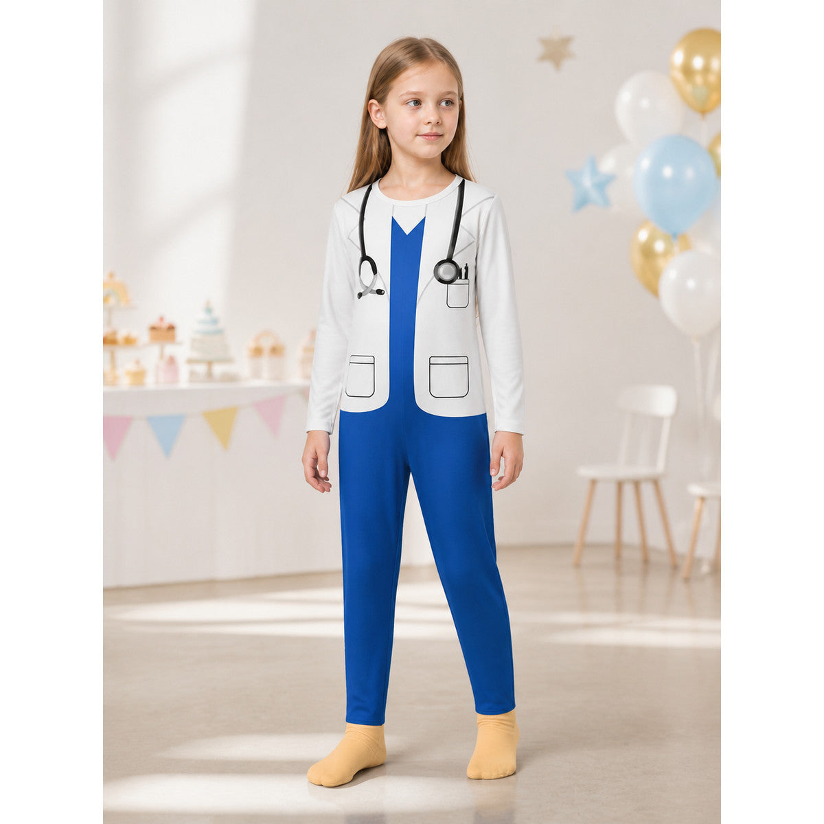 Children’s Deer Doctor Costume with White Lab Coat lifestyle view