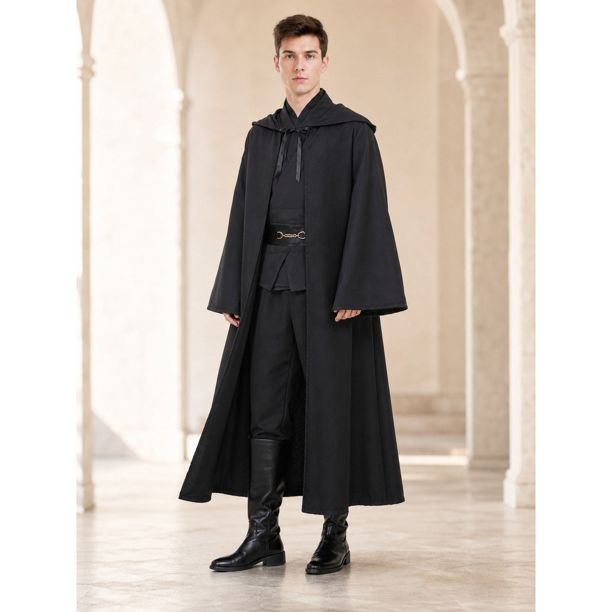 Costume set with a long robe and hood lifestyle view