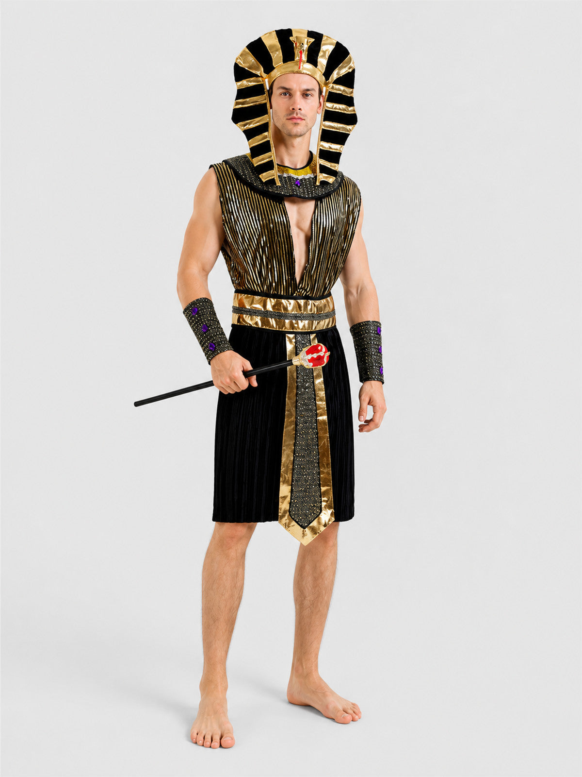 Pharaoh Costume for Cosplay, Headdress and Accessories