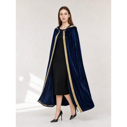 Dark Blue Hooded Carnival Cloak lifestyle