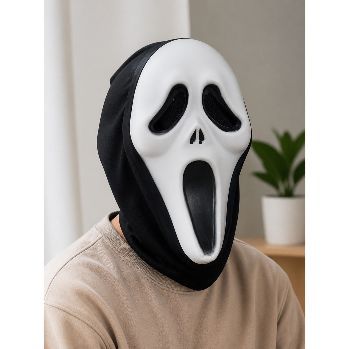 Halloween Masquerade Mask with Black Mesh lifestyle view