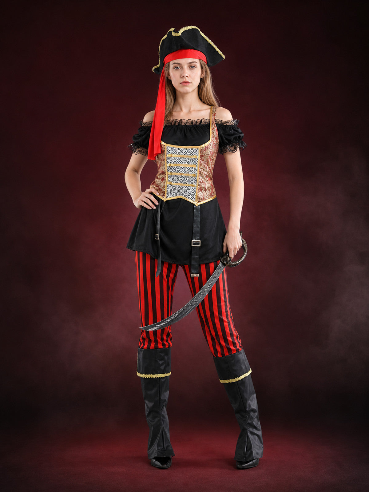 Jack Sparrow-Style Pirate Costume for Halloween main product view