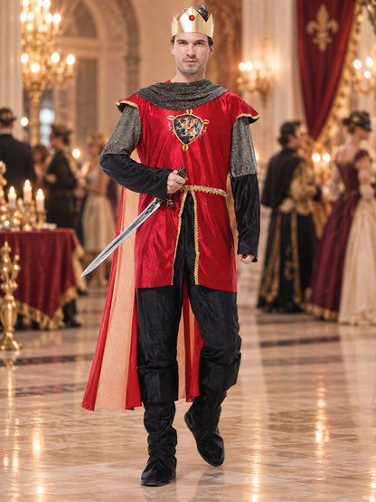 King Carnival Costume with Crown and Cape