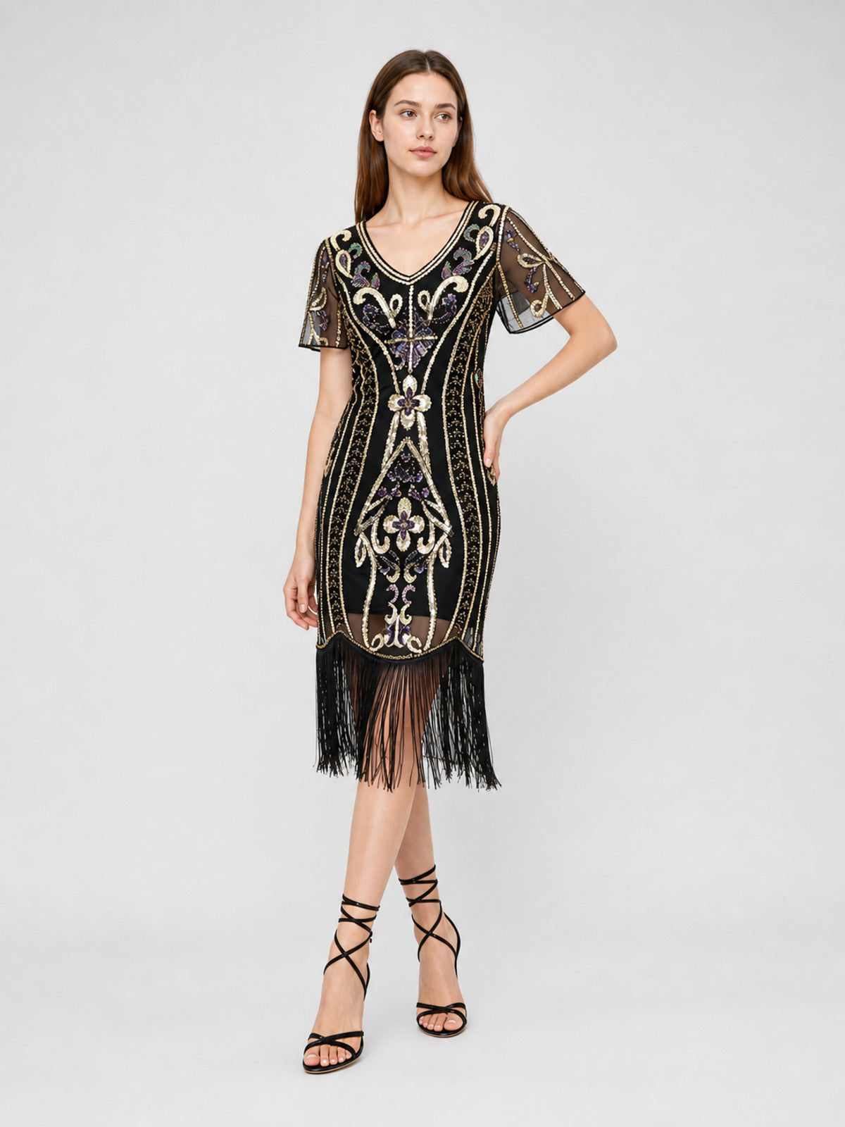 Art Deco-Style Fringe Cocktail Dress