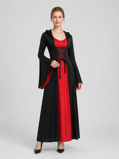 Carnival Costume: Long Black and Red Dress