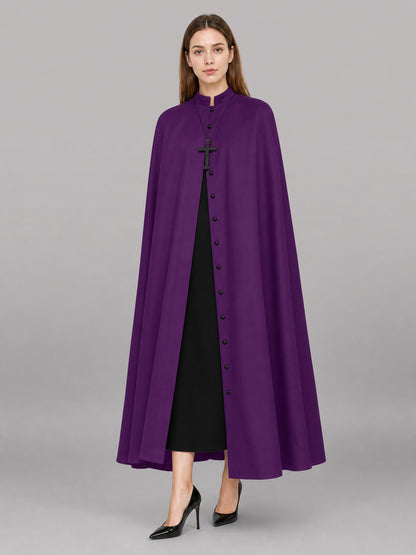 Purple Long Carnival Cloak with Hood