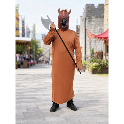 Carnival Costume with Horse Head Mask and Axe