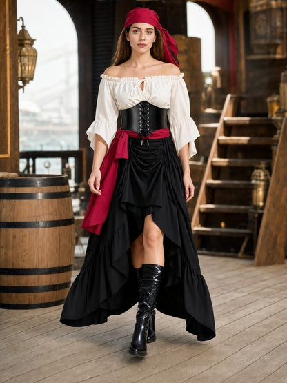 Pirate-Style Costume with Corset