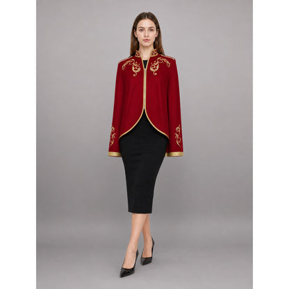 Red Carnival Cloak with Gold Trim lifestyle