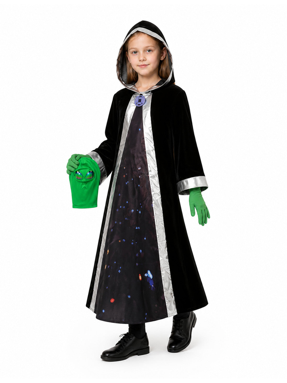 ET Alien Costume with Hood, Skirt, and Star Pattern Costumes detail