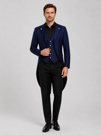 Blue Tailcoat for Halloween Cosplay, Sizes S-XXXL