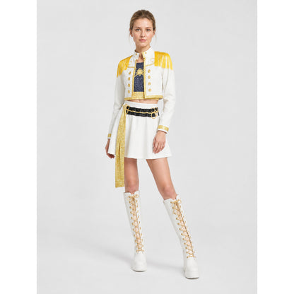 Children's K-POP Cosplay Costume, White Uniform Costumes detail