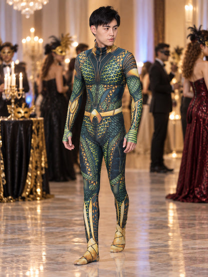 Jumpsuit Costume with High Collar and Pattern lifestyle view