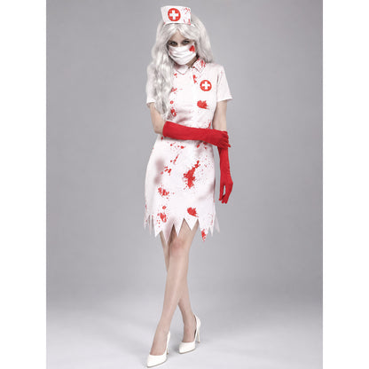 Zombie Nurse Costume with Bloody Marks
