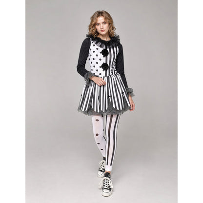 Halloween Clown Costume, Black-and-White Dress