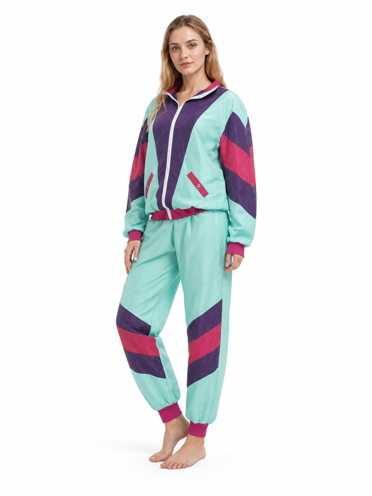 Retro Tracksuit with Purple and Pink Inserts