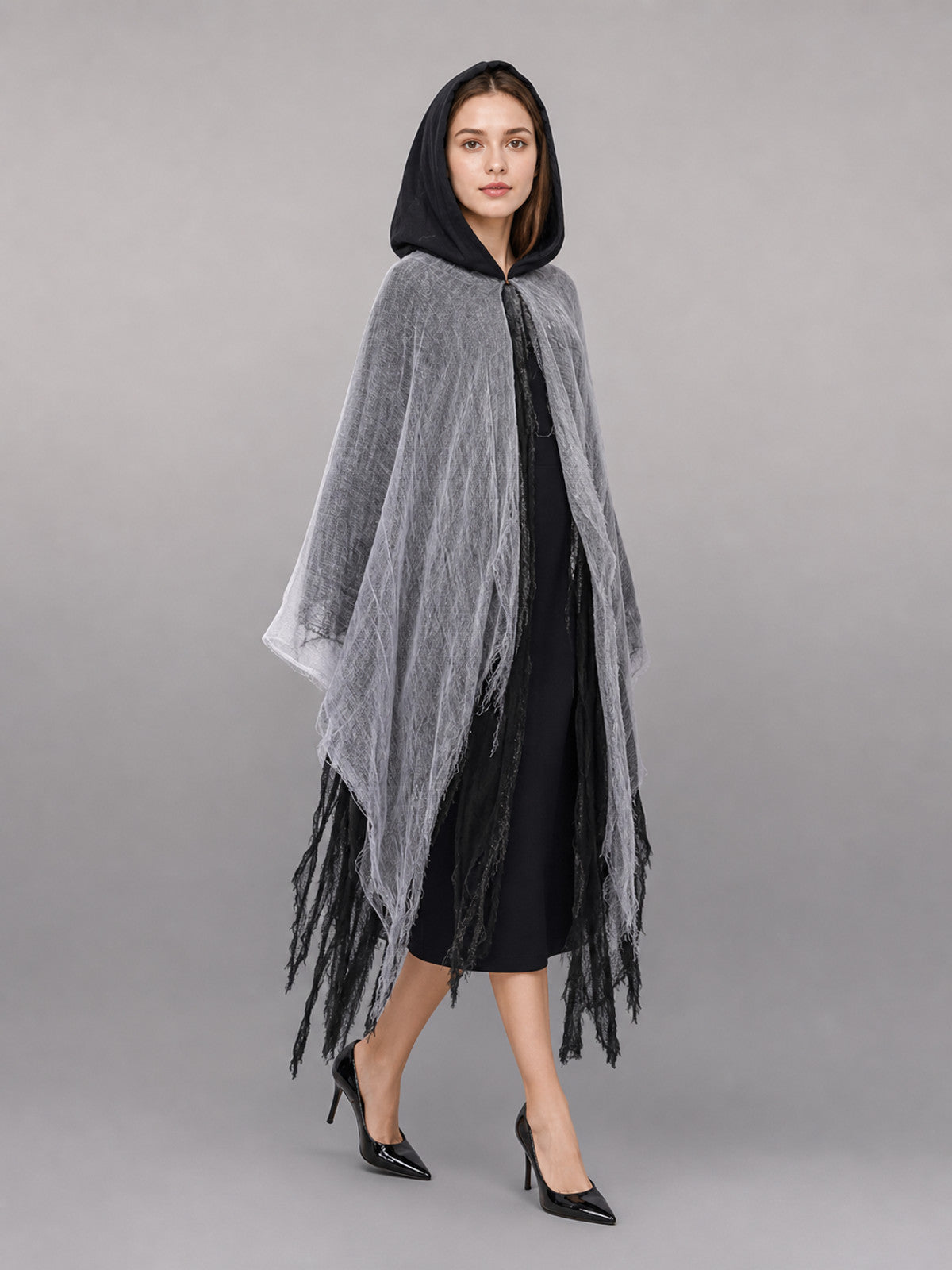 Gray-and-Black Hooded Carnival Cloak occasion guide