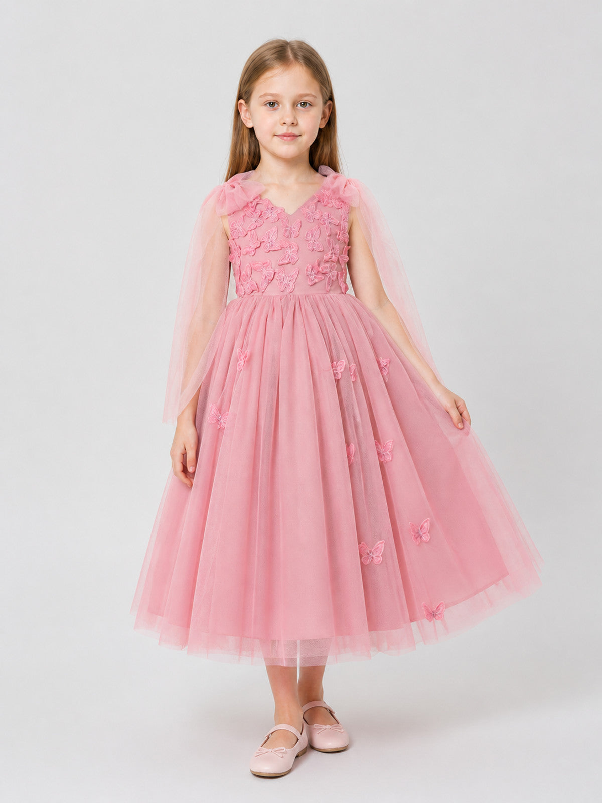 Festive Dress with Butterfly Embroidery and a Full Skirt Costume Dresses detail
