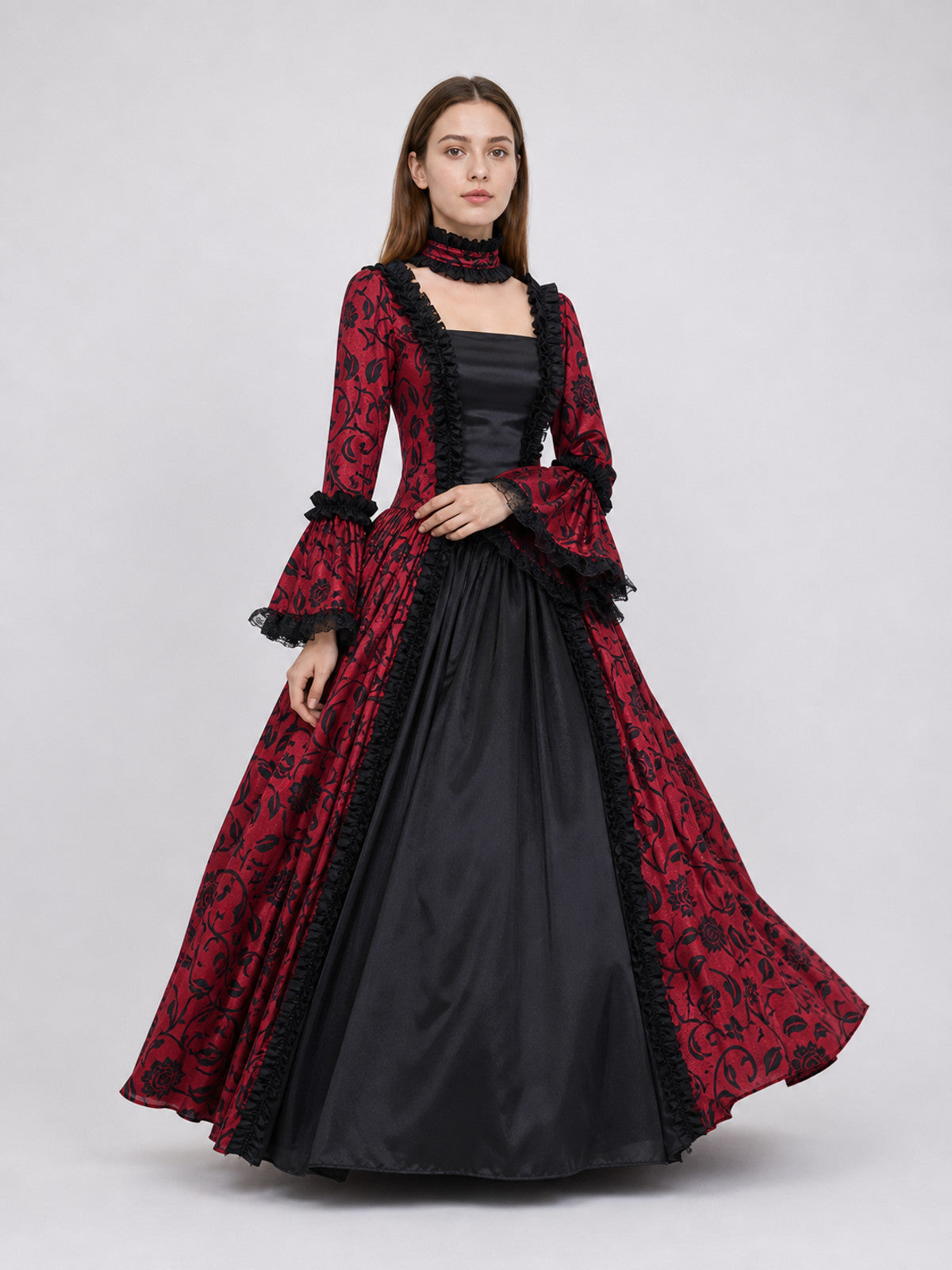 Long Gothic Victorian-Style Dress