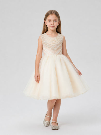 Full Dress with Pearls and Sequins for Special Occasions