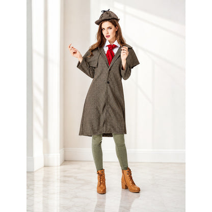 Sherlock Holmes-style detective costume with cap lifestyle