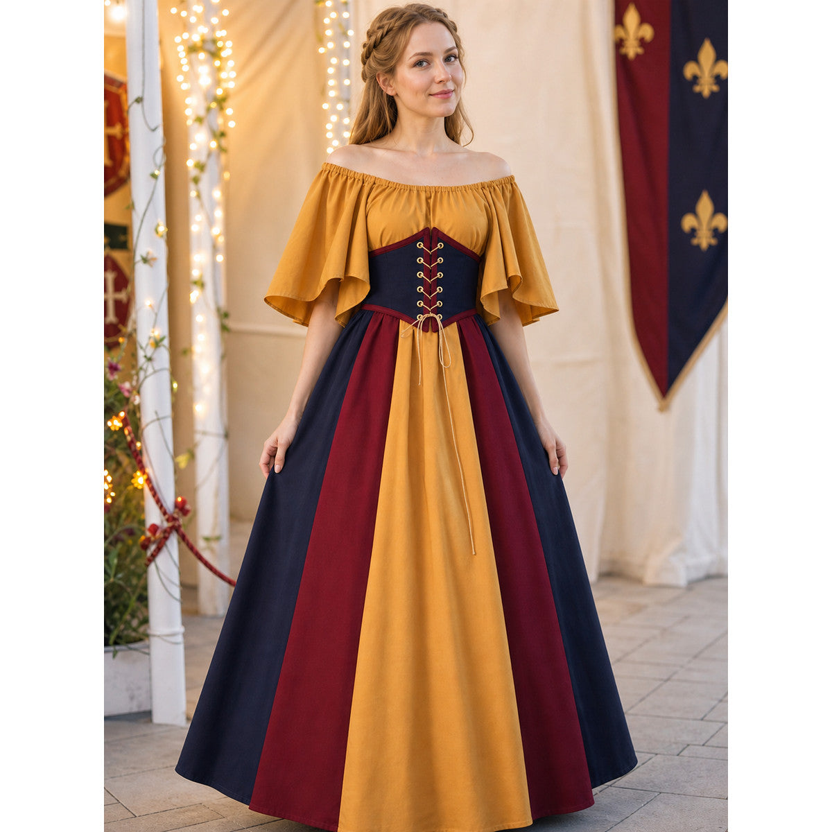 Masquerade medieval-style cosplay dress lifestyle view