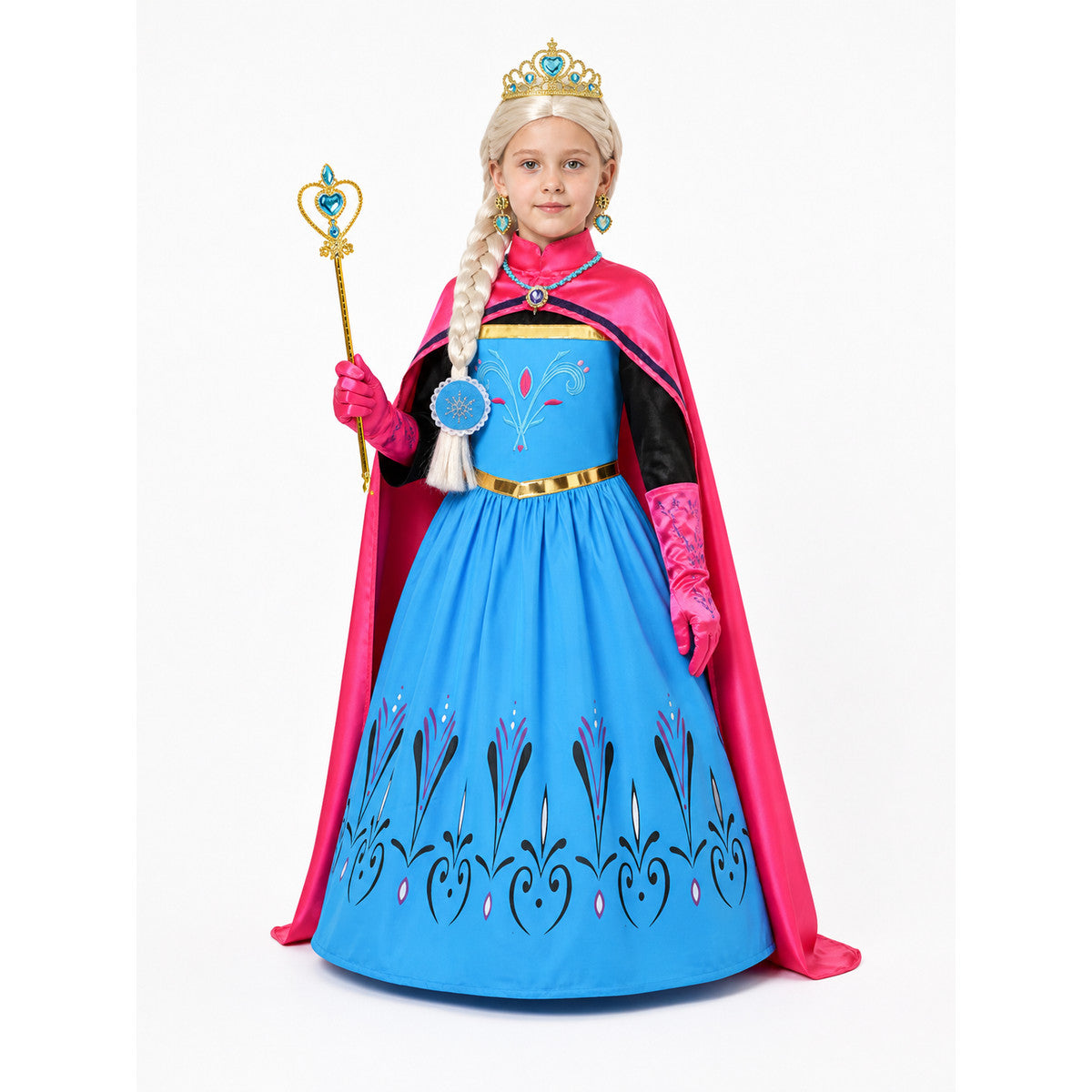 Princess Costume with Cape and Crown for Halloween Costume Capes detail