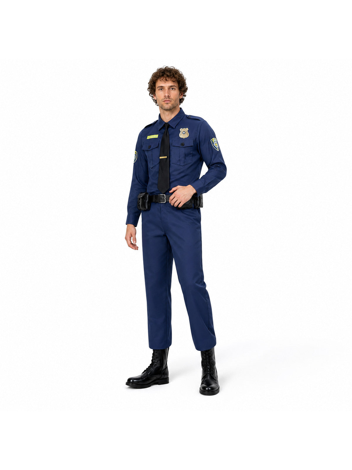 Police Costume with Belt and Pouches for Cosplay