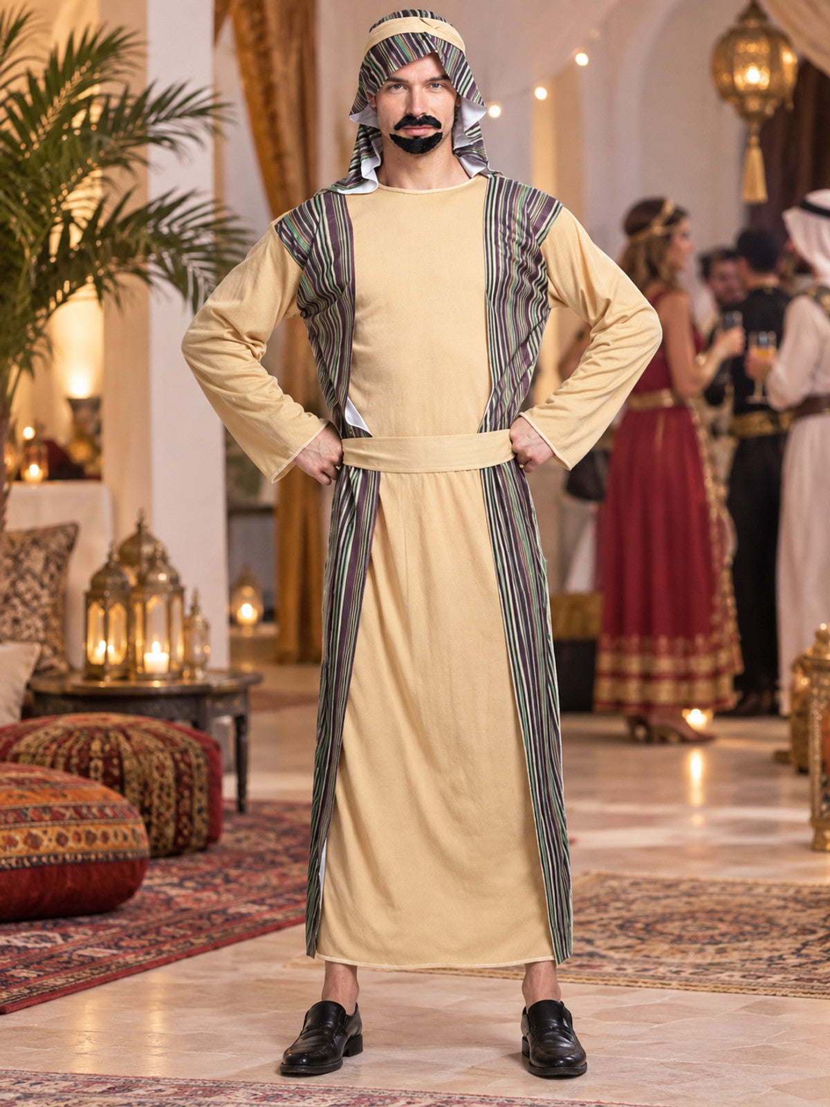 Arabian shepherd carnival costume with headscarf and beard