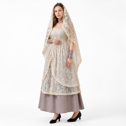 Lace Carnival Costume with Dress and Cape lifestyle