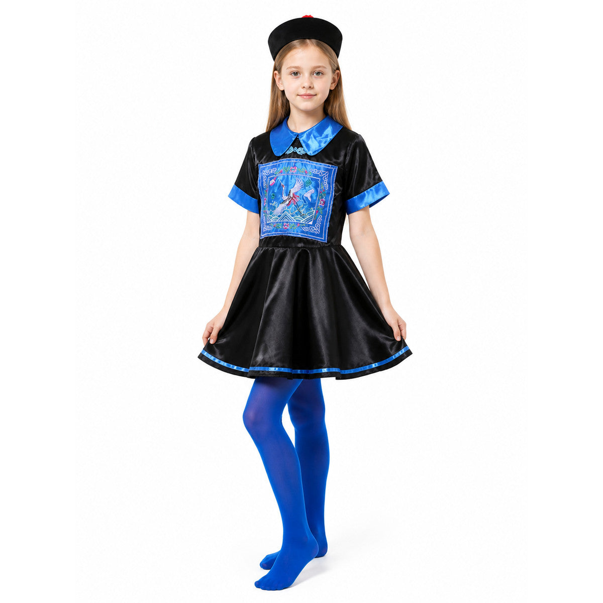 Zombie Costume: Dress with Blue Trim for Halloween Costume Dresses detail