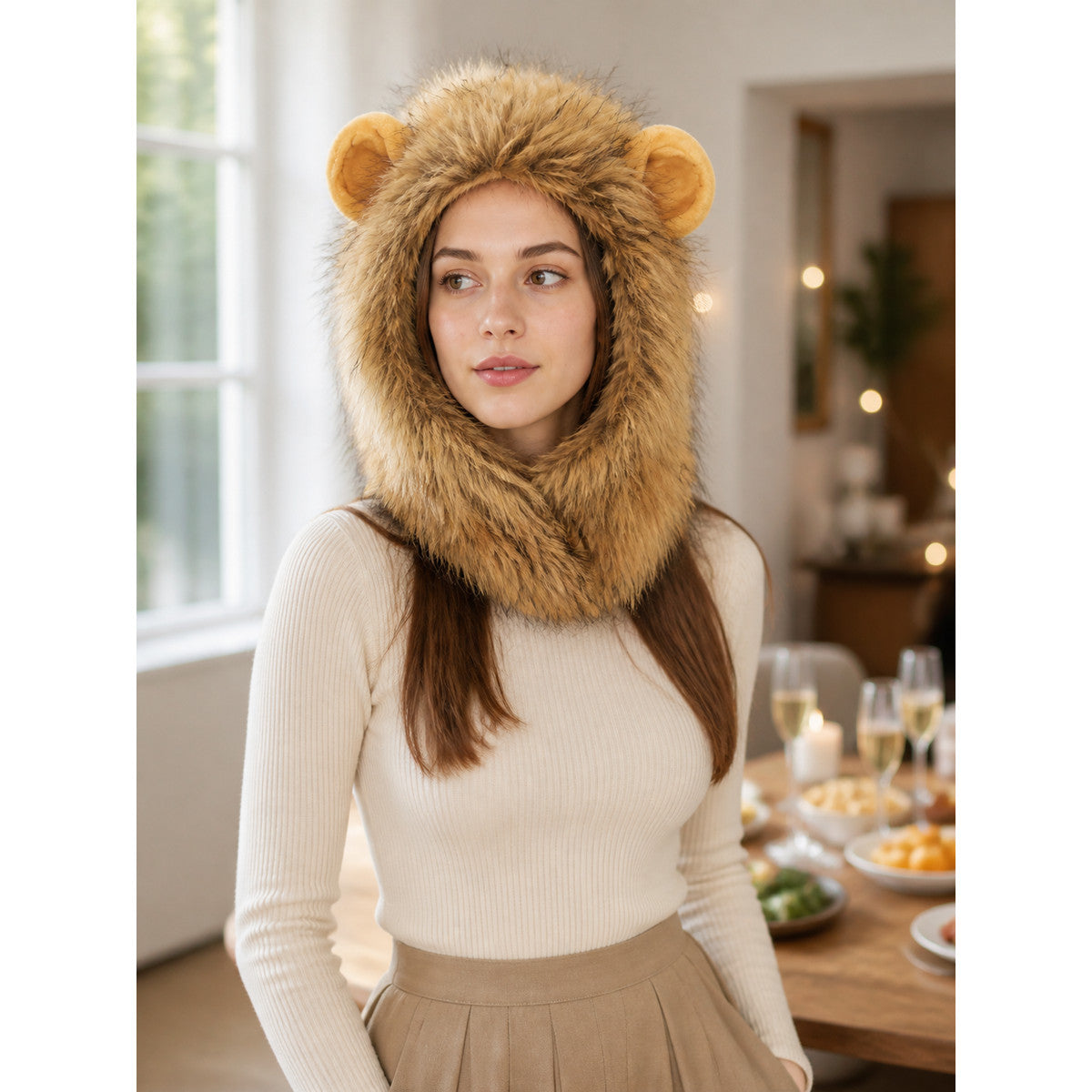 Halloween Carnival Headpiece with Lion’s Mane lifestyle view