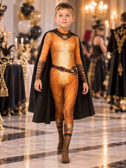 Cosplay Costume: Jumpsuit with Black Cape and Belt