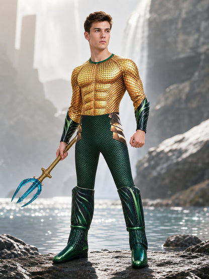 This set is designed to create a striking superhero look with an aquatic theme lifestyle view