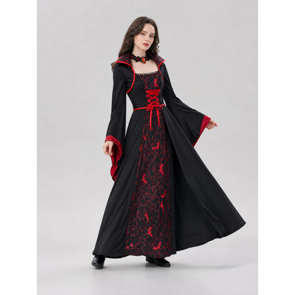 Black and Red Halloween Vampire Witch Dress
