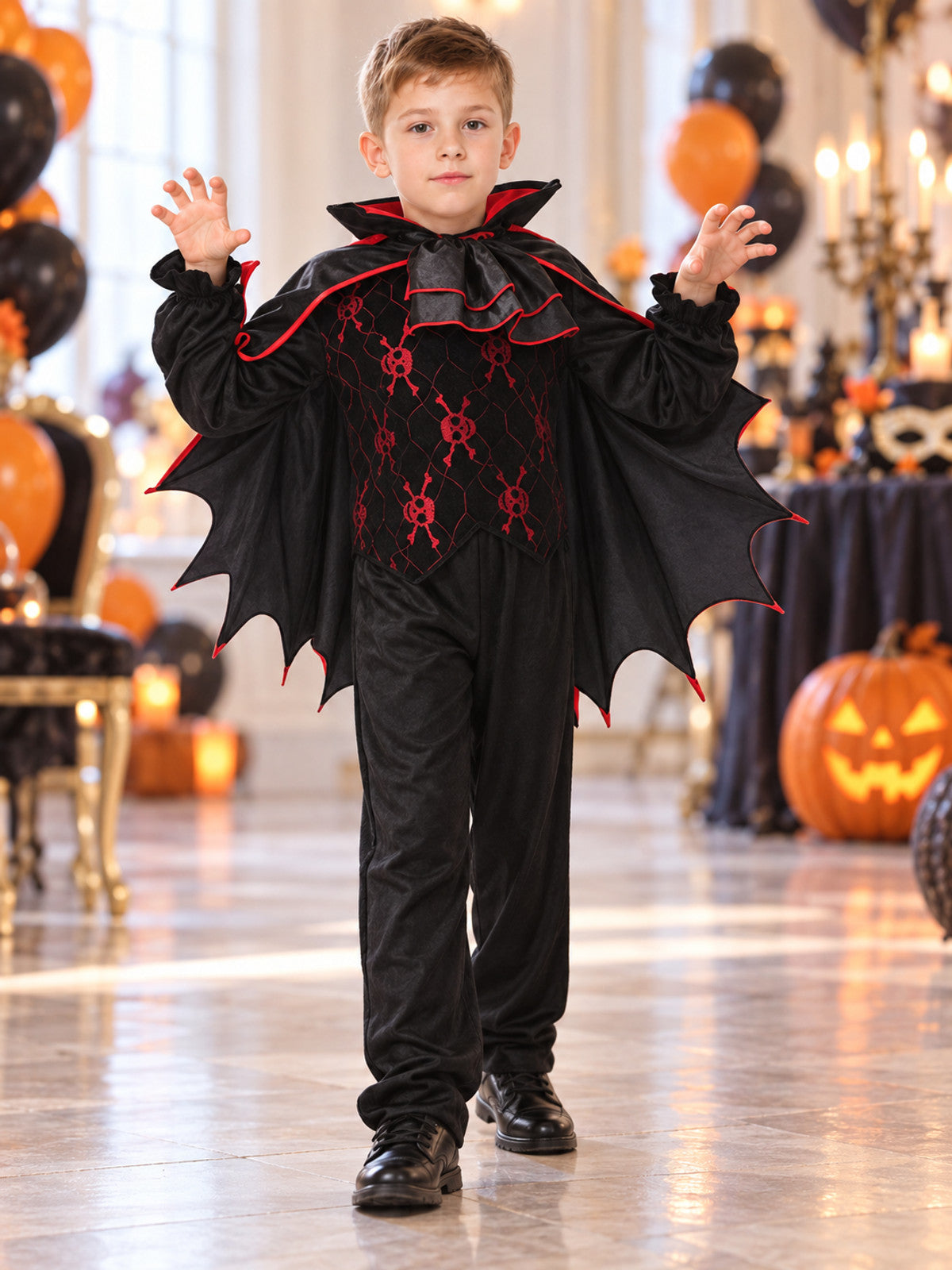 Children's Vampire Costume with Cape lifestyle view