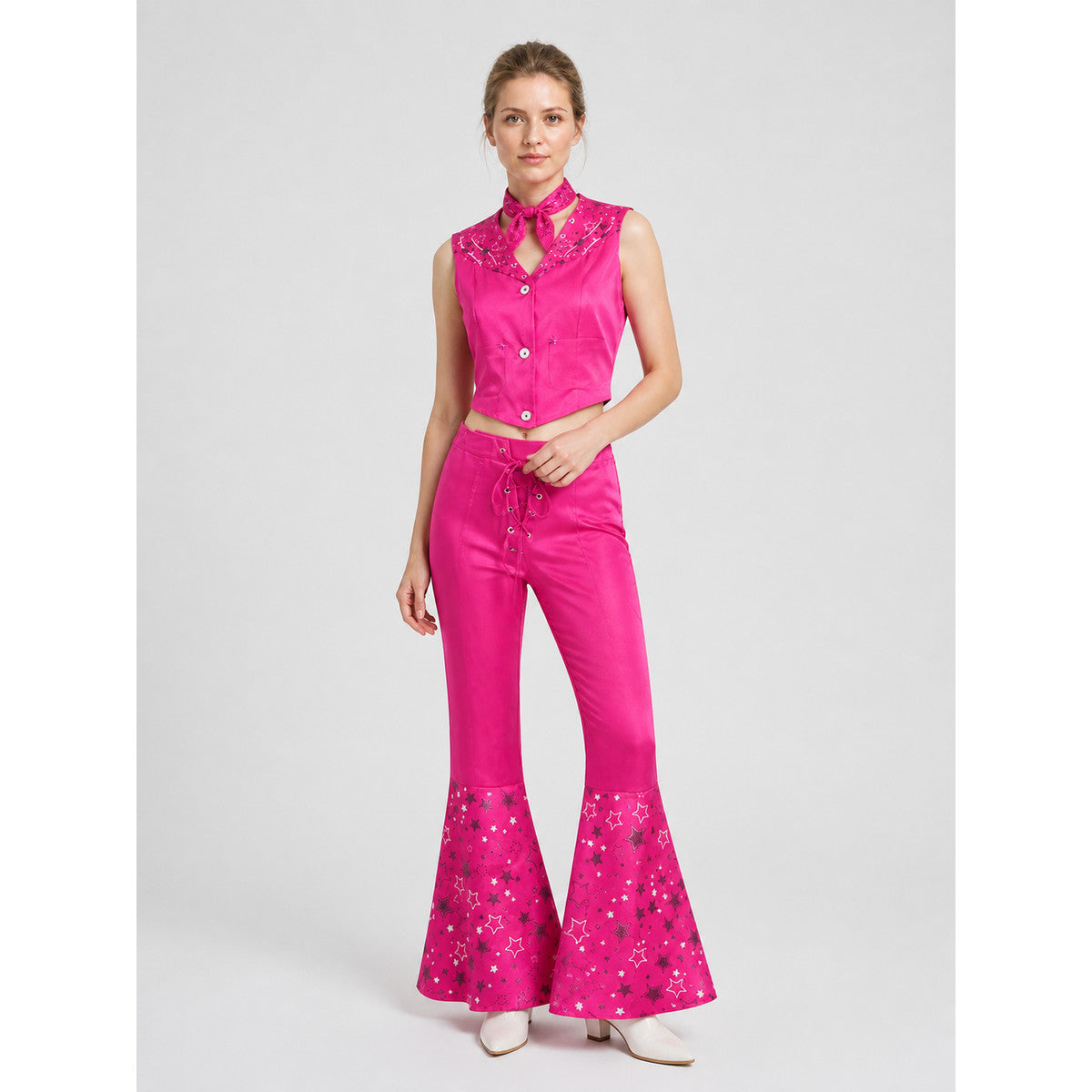 Barbie Cosplay Costume: Top, Flared Pants, and Scarf lifestyle